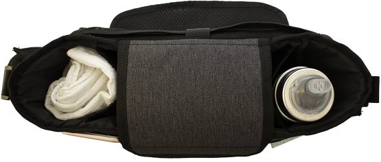 Onco Pram Organiser - Buggy, Pushchair or Stroller Bag for Baby Essentials - Caddy Accessories with Universal Fit and Bottle/Cup Holder - Charcoal Grey - Image 4