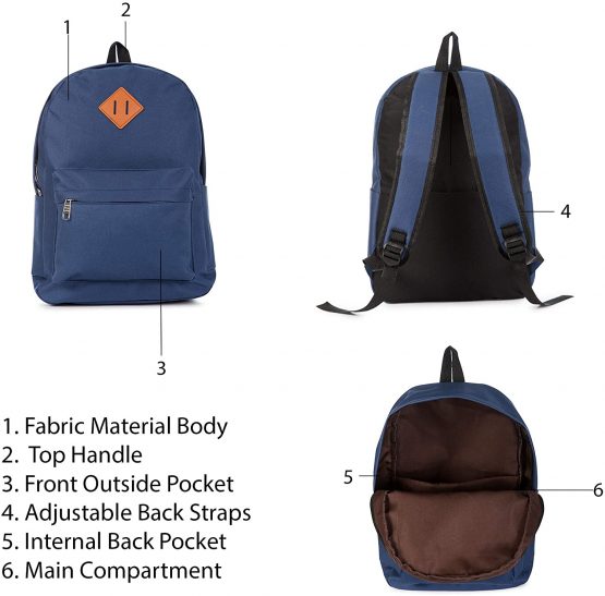 Lightweight Backpack Travel School Bag - College School Daypack Shoulders Bag - Everyday Rucksack Travel Rucksack - Image 3