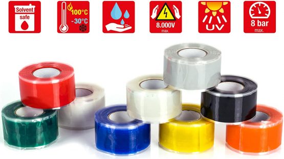 Poppstar 11m Self-Fusing Silicone Band, Silicone Tape, Repair Tape, Electrical Tape and Sealing Strip (water-tight, air-tight), 25mm wide, transparent - Image 3