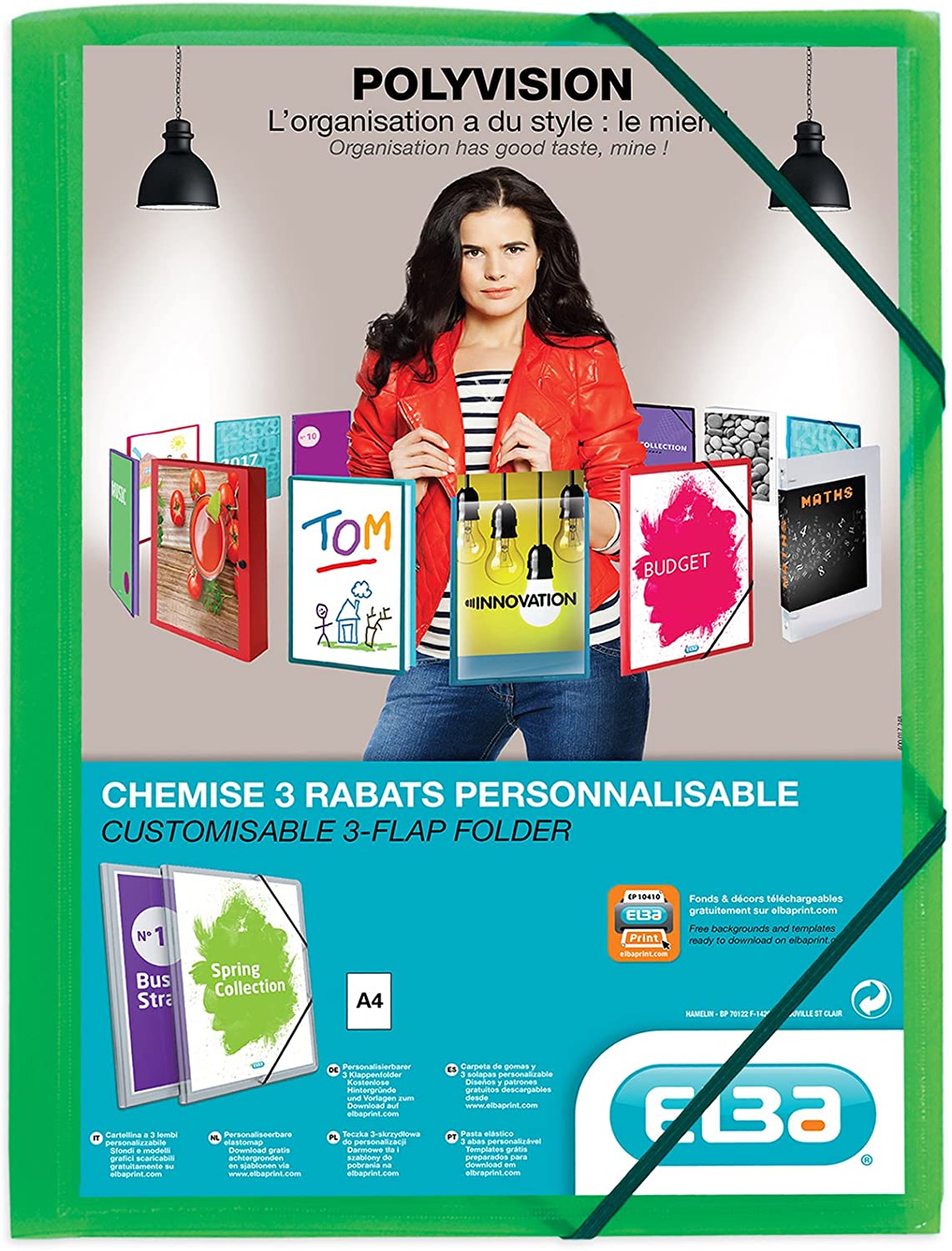 Elba A4 File Folder/Plastic with DIN A4 Wallet + GR ¸ N VE = 1, Green