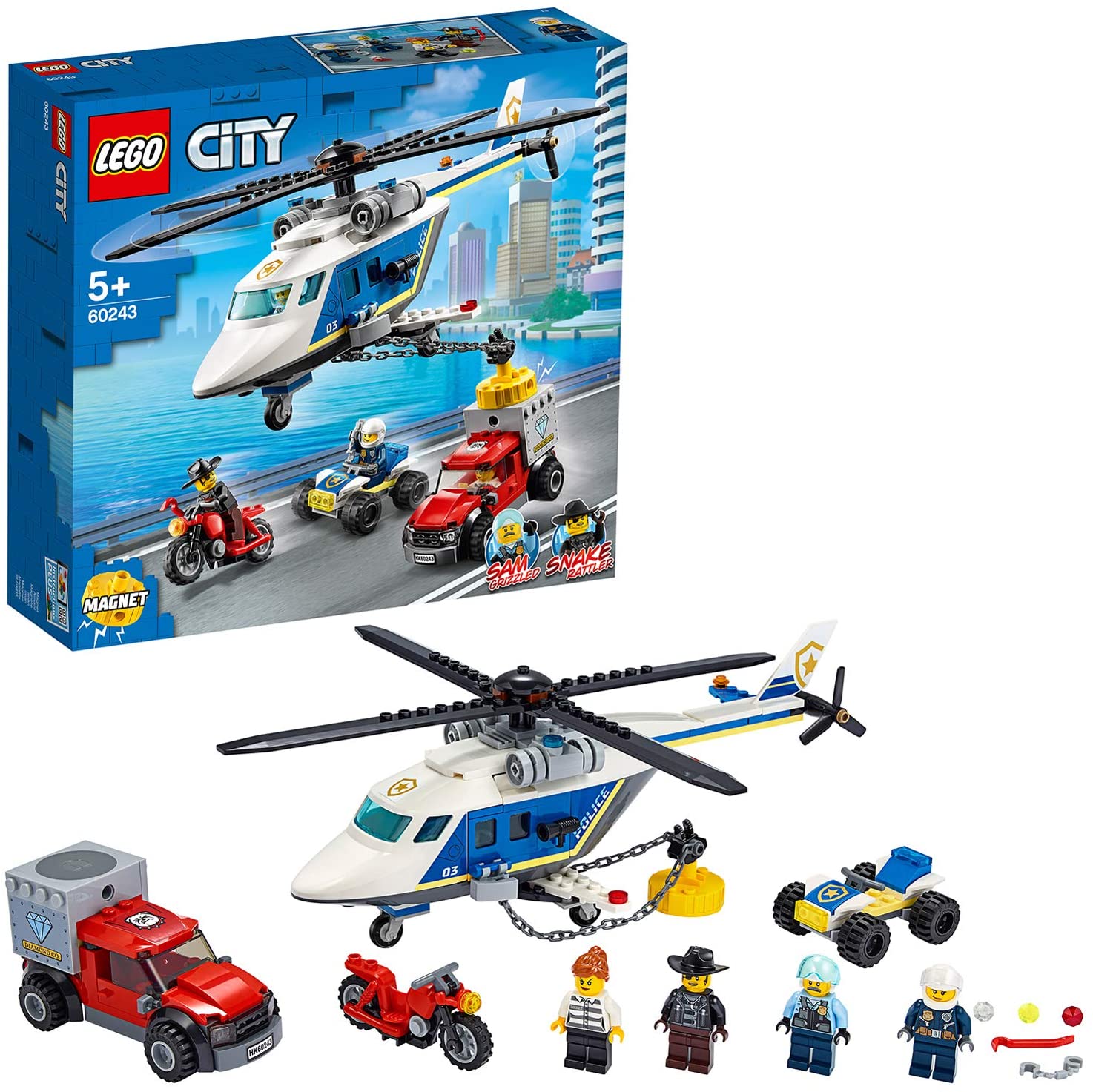 LEGO 60243 City Police Police Helicopter Chase, Multicolor