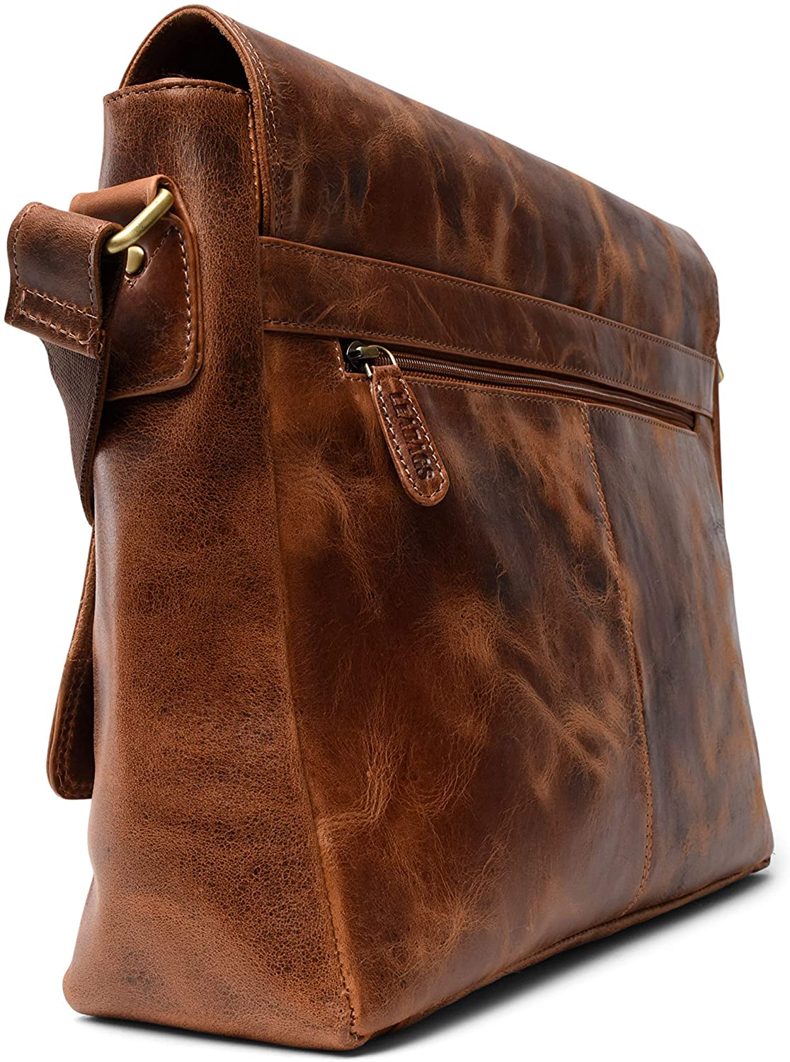LEABAGS Oxford shoulder bag made of genuine buffalo leather in vintage look I laptop bag up to 15 inch I messenger bag I leather bag I shoulder bag I briefcase I 38x10x31cm - Image 3