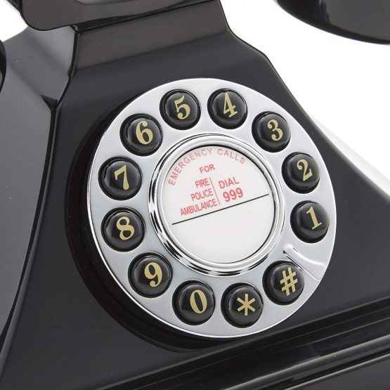 GPO Carrington Classic Retro Push-Button Phone, Rotary Phone with Pull-Out Tray, Traditional Bell RingTone, Ringer On/Off for Home, Office, Hotels- Black - Image 2