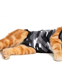 Suitical Recovery Suit Cat, Black Camouflage (XXS)