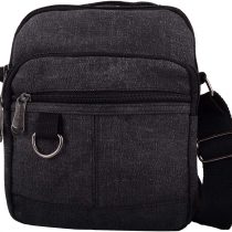 Mens/Ladies Canvas Work/Travel/Holiday/Summer Shoulder/Messenger Bag - Black
