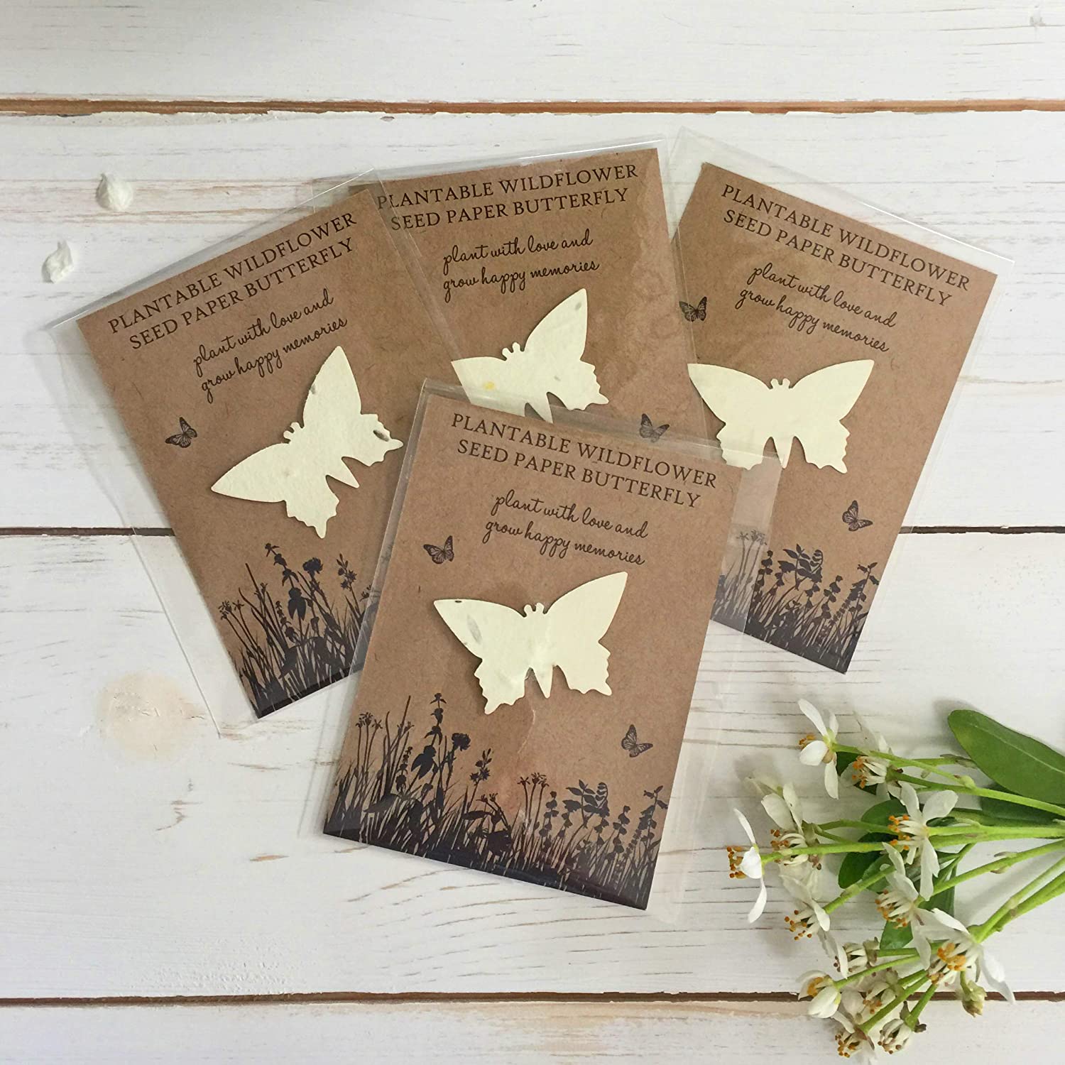 ANGEL & DOVE 10 Plantable Wildflower Seed Paper Butterfly Funeral Favours - for Funeral Guests to Plant in Memory of a Loved One - Image 3