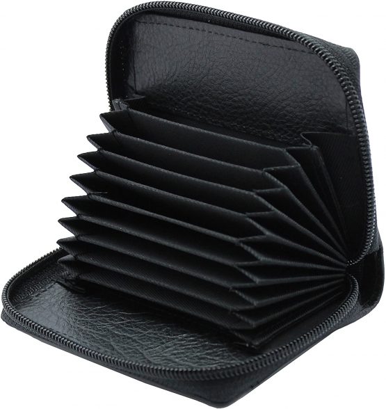 STARHIDE Womens Small Leather Fan Concertina Palm Credit Card Holder 1234 (Black) - Image 2