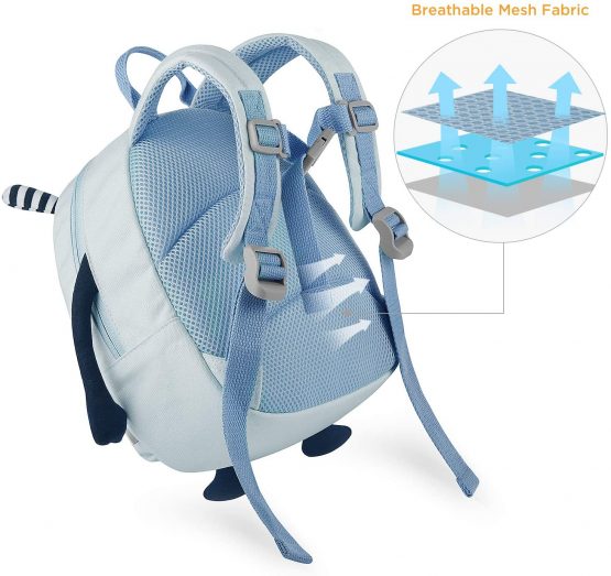 GAGAKU Mini Backpack for Baby Boys 3D Cute Cartoon Preschool Backpack with Anti-Lost Harness Leash - Blue - Image 4
