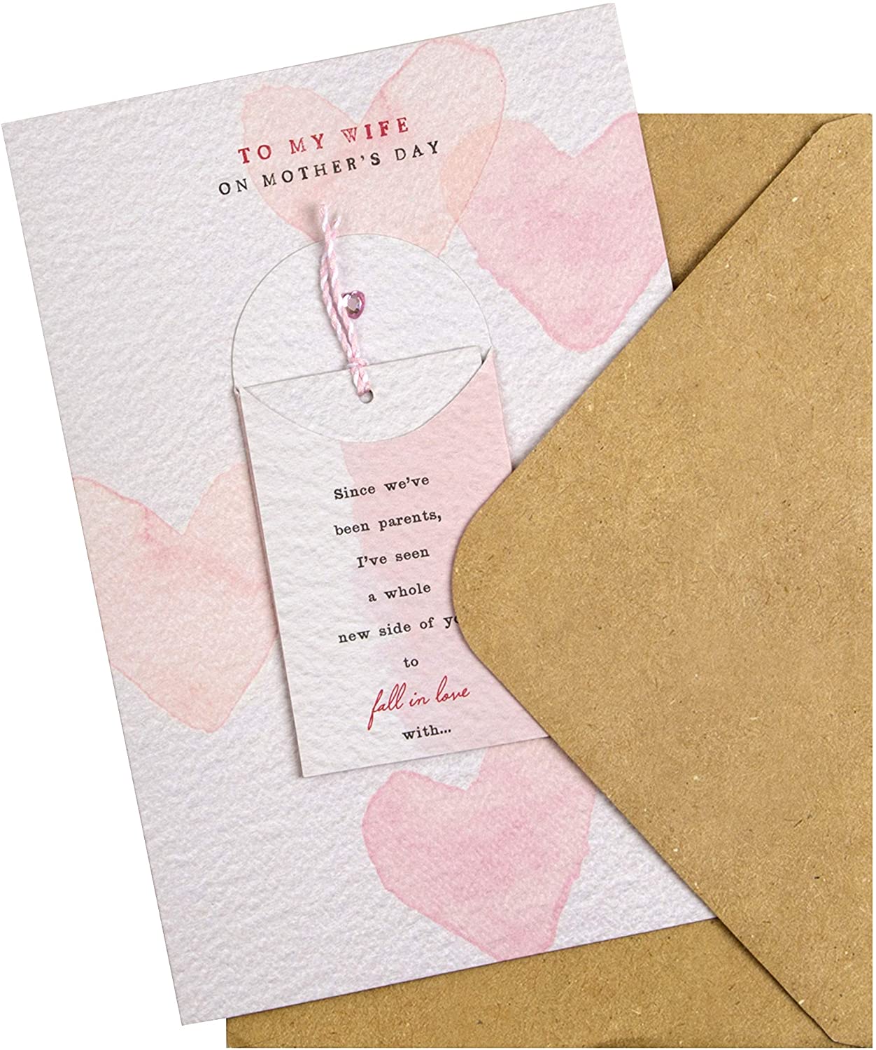 Hallmark Wife Mothers Day Card, Mothers Day Card for Wife Mothers Day Keepsake, From Husband, Hearts, Pink - Image 2