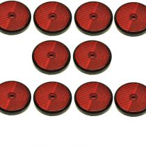 Red Round Rear Reflector Pack of 10 for Trailers Fence Gate Posts TR072