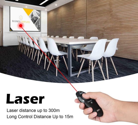 August LP205 - Wireless Laser Pointer Presentation Remote Control - PowerPoint Slideshow for Windows and Mac [Black] - Image 3
