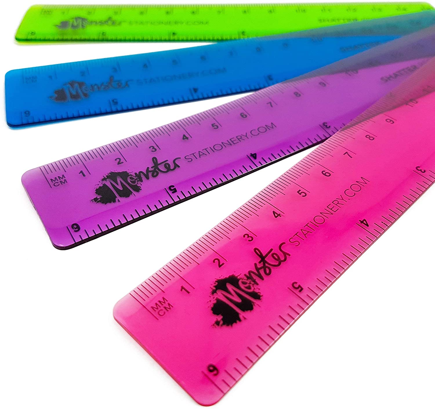 Fat Belly Fish – 6 Inch / 15cm Transparent Coloured Rulers – Shatter ...