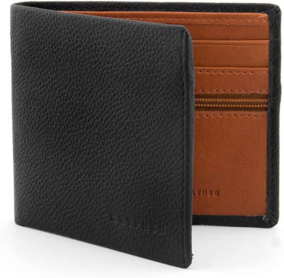 Gryphen Men's RFID Blocking Genuine Leather Wallet (Black/Tan)