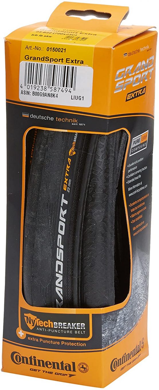 Continental Unisex's Grand Sport Extra Folding Bike Tyre, Black, 28" | 700 x 25C