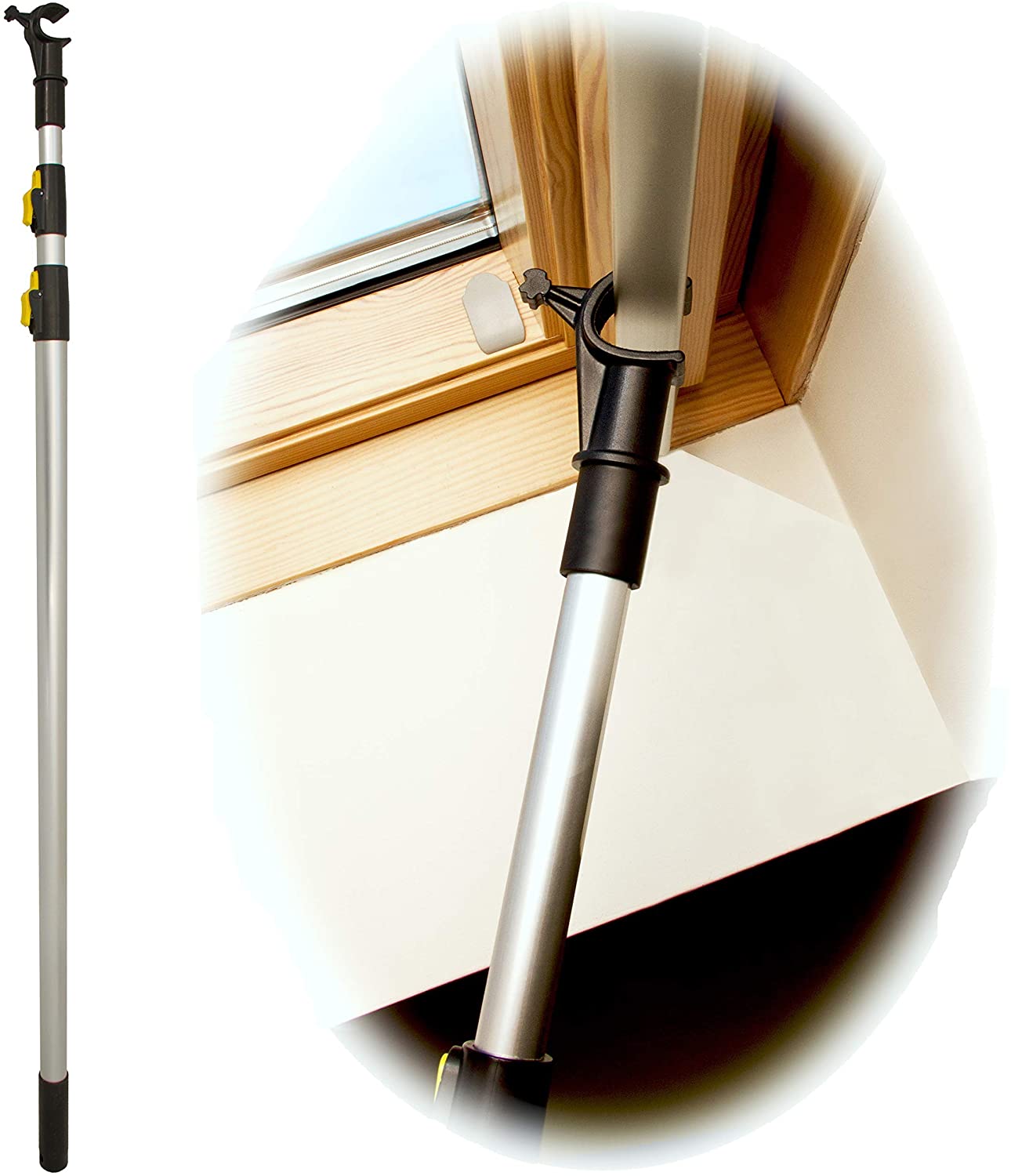 WinHux 1.2-3.0 Meter Telescopic Button Lock Pole for Roof Windows and Blinds