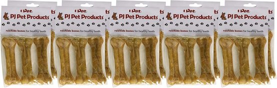 PJ Pet Poducts Rawhide Pressed Bones 11 cm (Pack of 10X3) - Image 4
