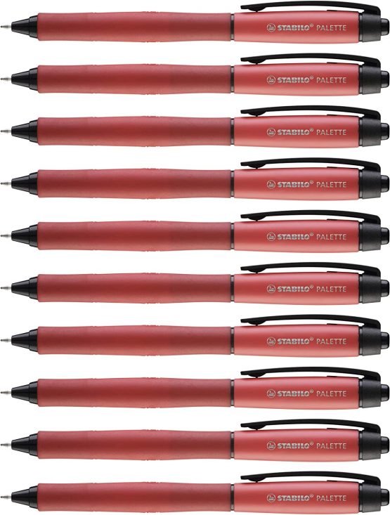 Retractable Gel Rollerball - STABILO PALETTE Box of 10 Red