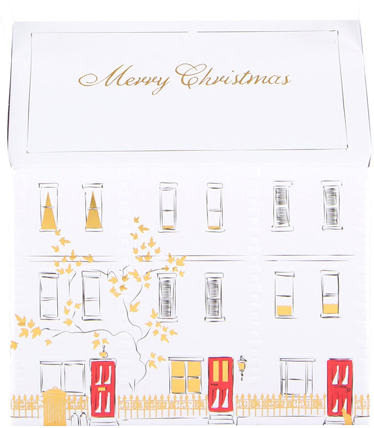 Hallmark Christmas Luxury Boxed Cards Pop up Town Houses - Pack of 5, White - Image 4