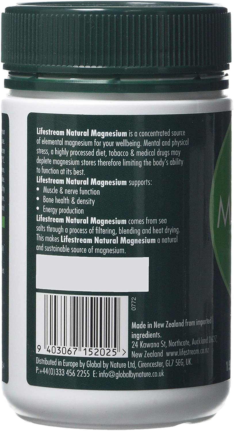 Natural Magnesium Powder 150g from Lifestream, Supports Muscle and Nerve Function, Easily Absorbed, Sleep Aid - Image 2