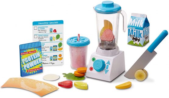 Melissa & Doug Smoothie + Shakes Blender Set | Pretend Play | Play Food | 3+ | Gift for Boy or Girl