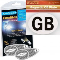 Eurolites Deflectors Headlamp Beam Adaptors Converters & GADLANE Magnetic UK Plate for Driving in Europe - UK Identifier Required from September 28th, 2021