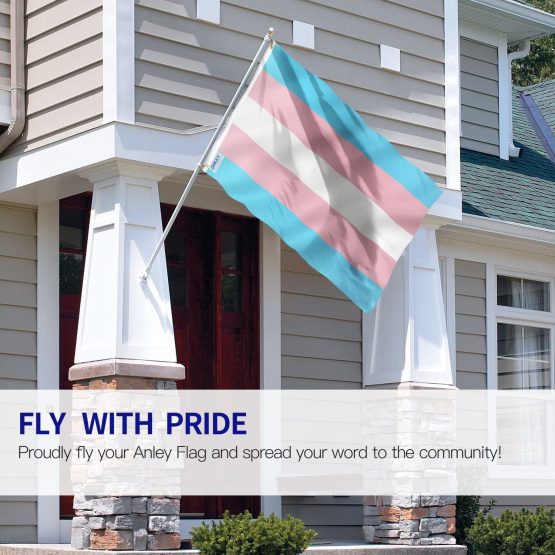 ANLEY Fly Breeze 3x5 Foot Transgender Flag - Vivid Color and UV Fade Resistant - Canvas Header and Double Stitched - Pink Blue Rainbow Flags Polyester with Brass Grommets 3 X 5 Ft - Image 2