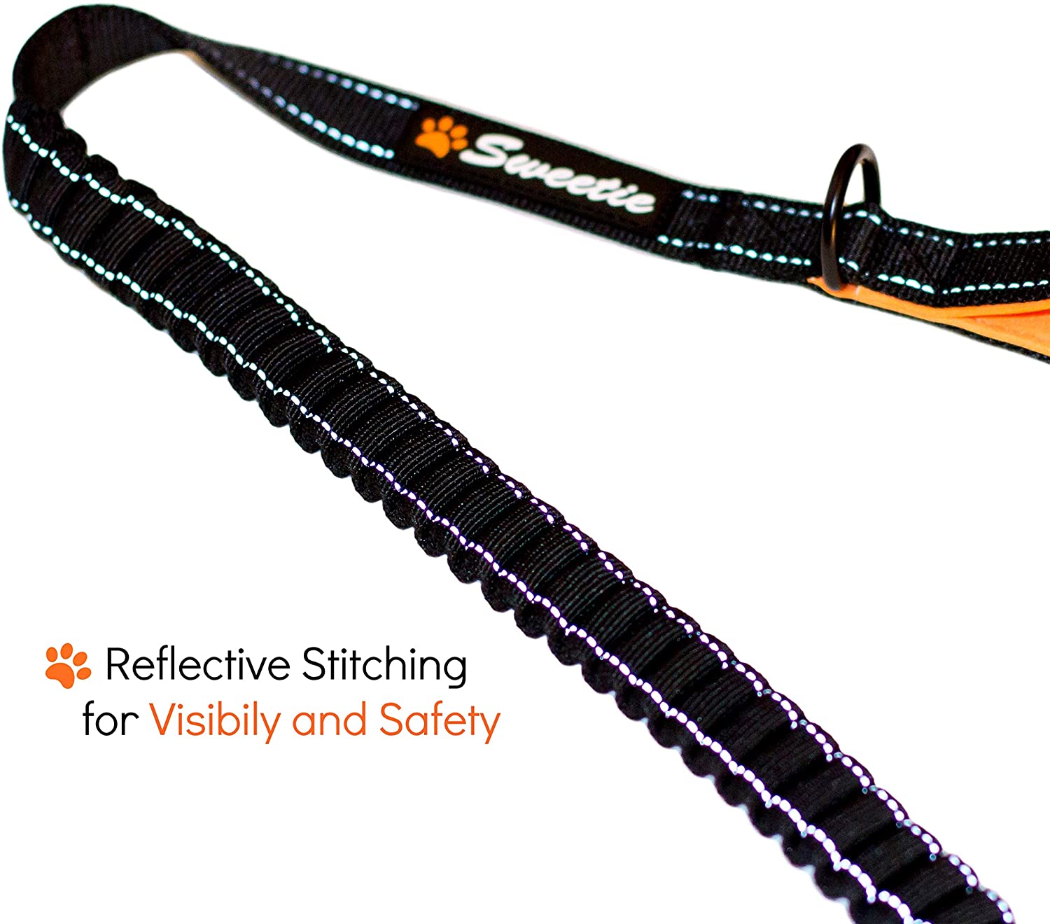 Sweetie Bungee Dog Lead Shock Absorber, Strong Leash 4FT to 5.6FT Long with Soft Padded Handle & Traffic Handle - Image 4