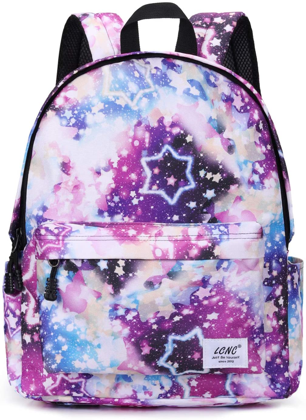 LCNC School Backpack for Girls Boys Water Resistant Durable Casual Basic for Students Kids E-Star Galaxy, Taille unique