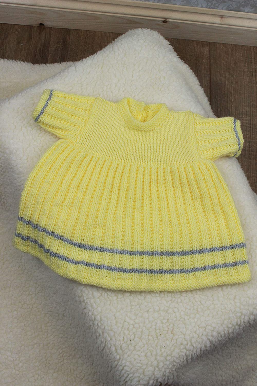 Knitting Pattern for Babies Dress and Matching Beret Sailor Dress and Matching Beret Knitting Pattern - Image 4