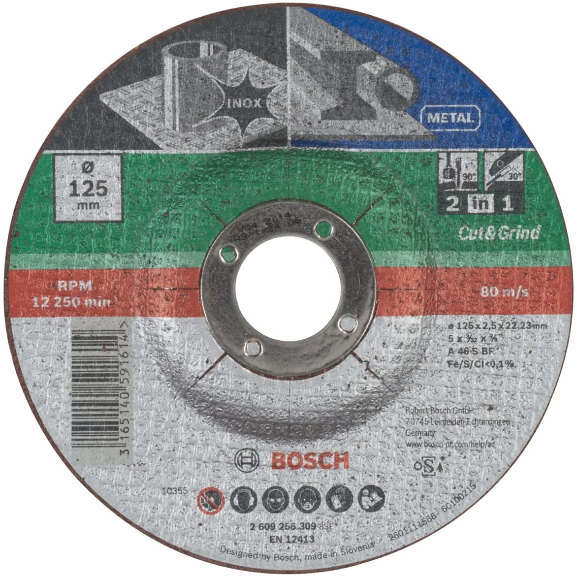 Bosch 2609256309 DIY Cutting Disc Inox/Metal 125 mm ø x 2.5 mm Offset, 125 mm x 2.5 mm - Image 2