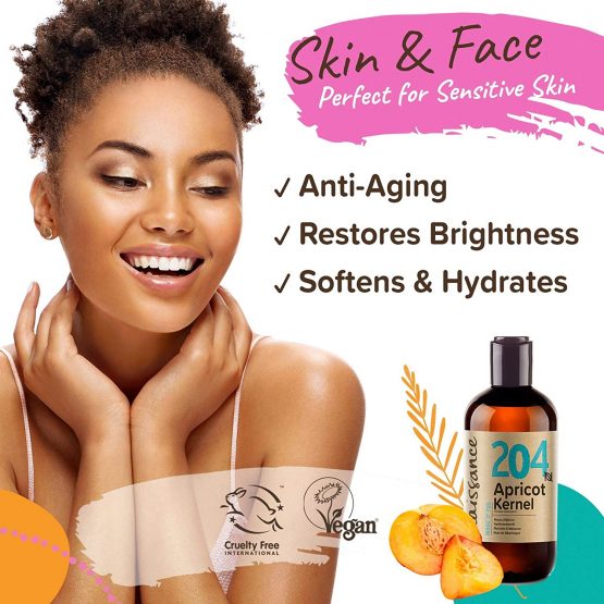 Naissance Apricot Kernel Oil 250ml - Pure, Natural, Vegan, No GMO - Ideal for Aromatherapy and as a Massage Base Oil - Moisturises & Conditions Hair & Skin - Image 2