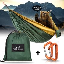 PURE HANG Premium XXL Hammock Double Camping Outdoor - Lightweight Nylon Portable 2 - 4 person - Strongest Parachute Hammock Backpacking Garden Hiking Travel Beach Yard