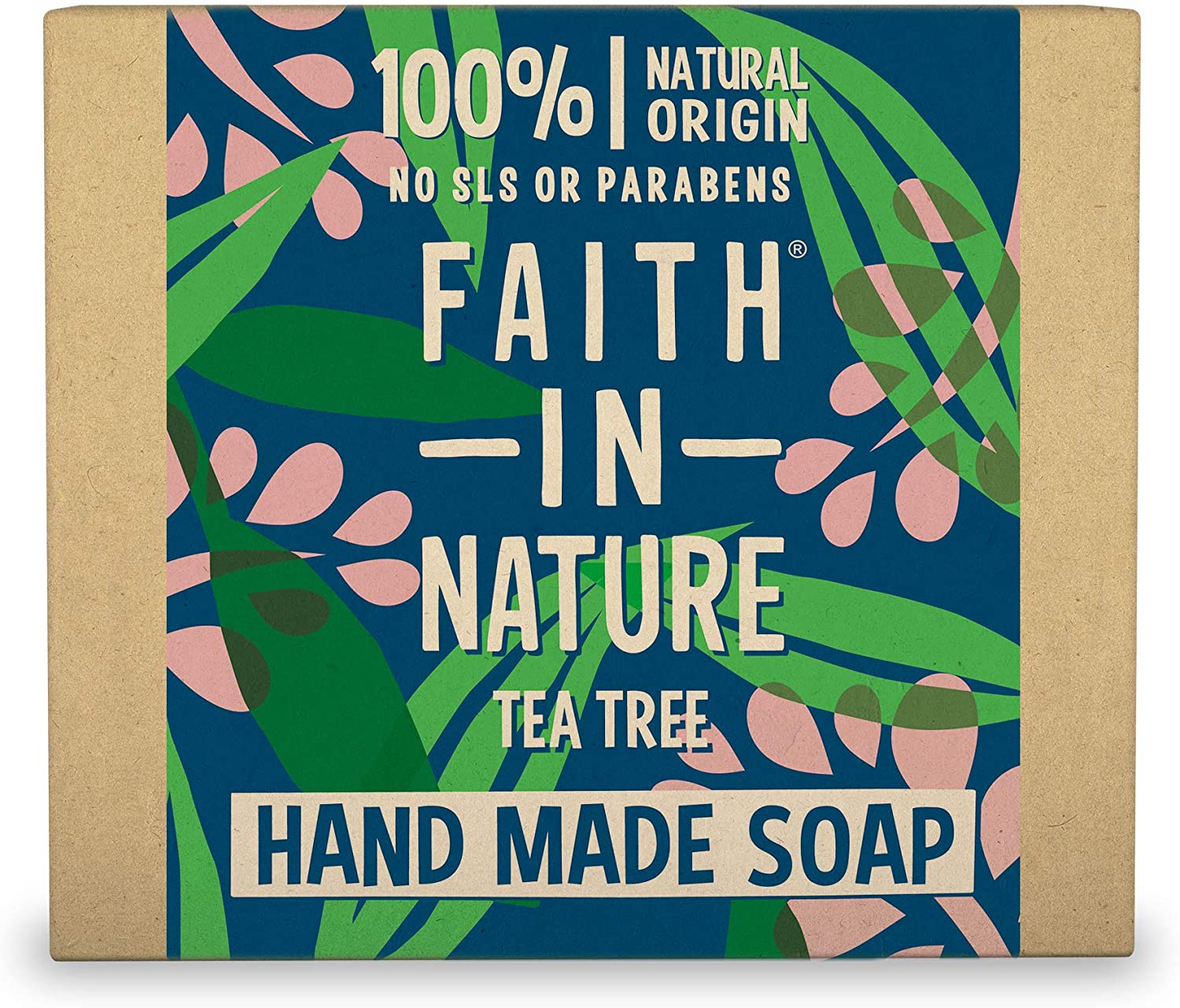 Faith In Nature Natural Tea Tree Hand Soap Bar, Cleansing, Vegan & Cruelty Free, No SLS or Parabens, 100g