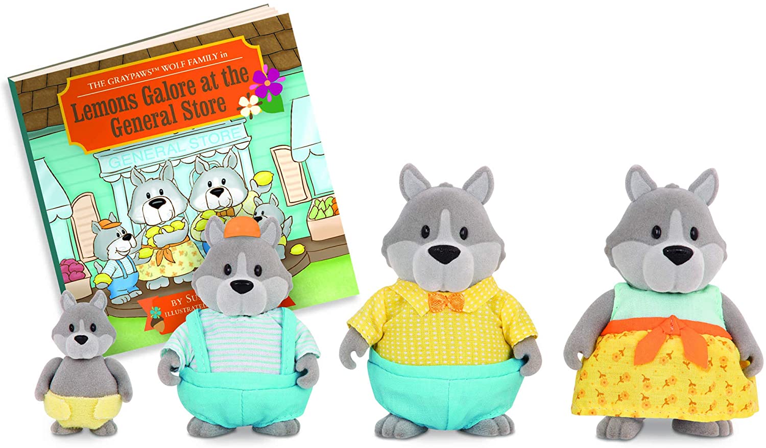 Li'l Woodzeez, GrayPaws Wolf Family Set including Storybook - Image 4
