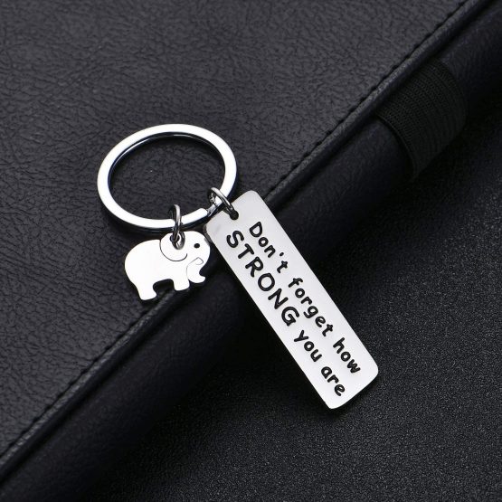 BESPMOSP Inspirational Keychain Don't Forget How Strong You are Keyring Graduation Gifts Elephant Lovers (Don't Forget How Strong You are) - Image 4