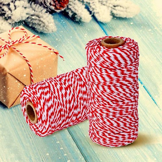 G2PLUS 100M Red and White Craft Bakers Twine Garden Thread Durable Tags Tie Labels String Spool for DIY Crafts and Handmade Arts - Image 4