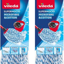 Vileda Supermocio Microfibre and Cotton Mop Refill, Pack of 2