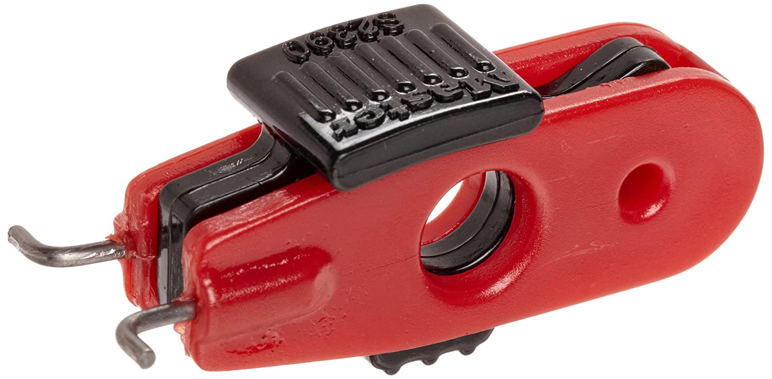 Master Lock Miniature Circuit Breaker Lockout, pin-Out Toggles, 11mm or Less, Red & Black, 10.5 cm x 6.5 cm x 1.3 cm