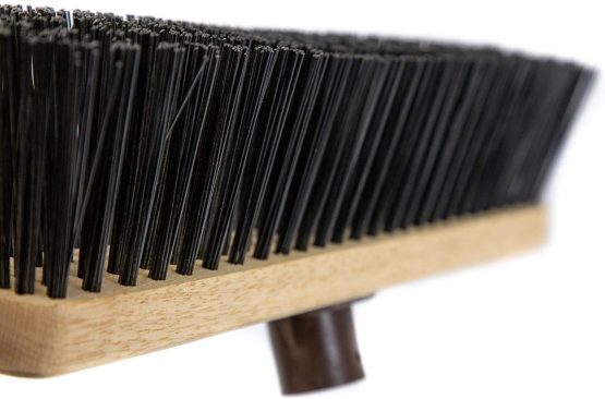 Newman and Cole 18" Wooden Broom Head - Replacement Wooden Broom Head for Outdoor Garden Yard Brush Sweeping - Wood Brush Head Fitted Fixing Bracket Connector (Stiff Synthetic Poly) - Image 3