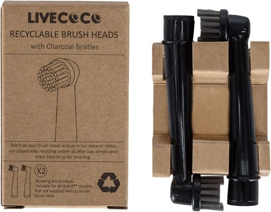 Recyclable Oral-B Compatible Toothbrush Heads-Return Your Used Items For Recycling! Charcoal Infused Bristles From LiveCoco, Best For Teeth Whitening With Activated Charcoal Powder,High Quality - Image 2