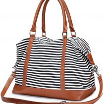 S-ZONE Ladies Women Travel Duffle Bag Canvas Weekend Overnight Carry on Shoulder Tote Bag Holdall Luggage Bag