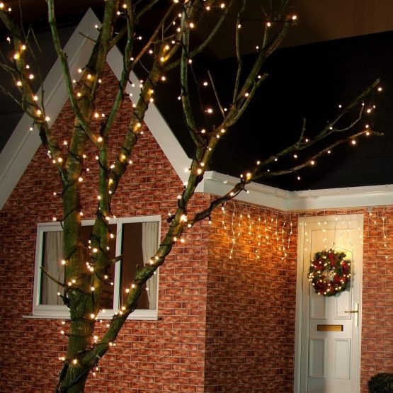 Fairy Lights, Syhonic 30M 200LED Waterproof Fairy String Lights Long LED Outdoor Garden Lights Christmas Lights Lighting 8 Operation Modes for Patio Party Wedding Yard Trees Home - Warm White - Image 2