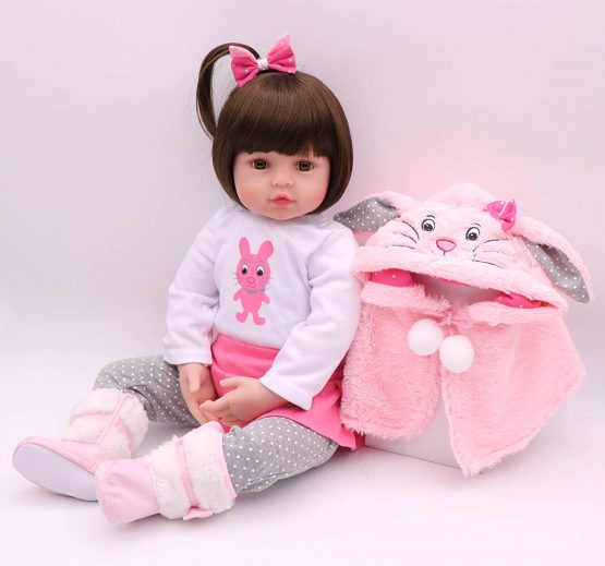ZIYIUI Reborn 24 inch 60 cm Reborn Baby Dolls Look Real Soft Silicone Vinyl Reborn Baby Realistic Toddler Girl Doll Toy Best Xmas Gifts - Image 2