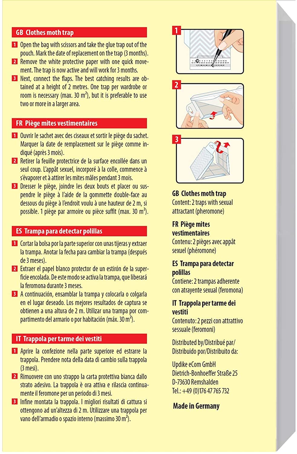 PIC clothes moths trap / moth repellent / moth killer 3×2 = 6 pieces