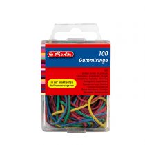 Herlitz Rubber Ring 20 – 70 mm Diameter Pack of 100 in Wall-Mounted Box/Assorted Colours