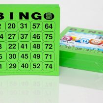 DiPrint 200 large printed Bingo cards for seniors system 25 from 75 (green)
