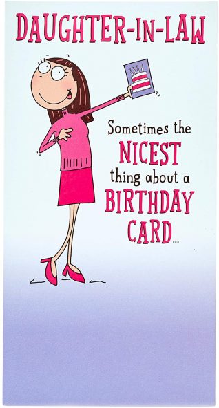 Daughter In Law Birthday Card Funny Birthday Card For Daughter In Law Humourous Birthday