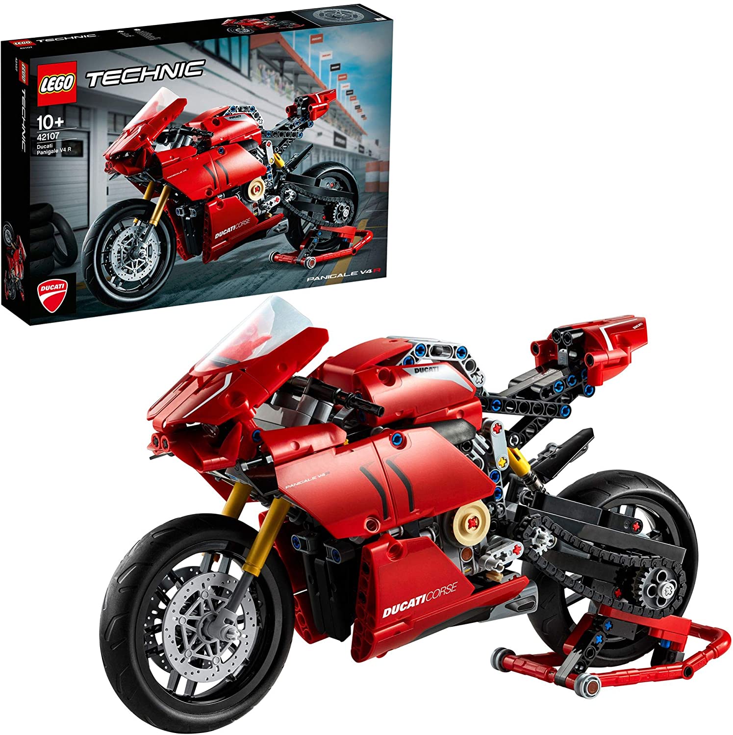 LEGO Technic Ducati Panigale V4 R 42107 Motorcycle Toy Building Kit (646 pieces), Build A Model Motorcycle