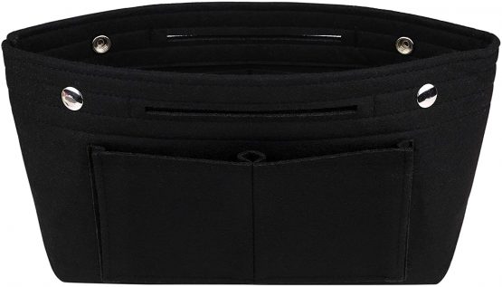 Felt Handbag Organiser Multi-Pocket Insert Tidy Pocket Purse Cosmetic Storage Bag for Women Black