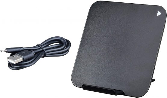 Masterplug Qi Wireless Charger Stand/Pad, 5 Watts, 8.5 x 8.5 x 1 cm, Black - Image 3